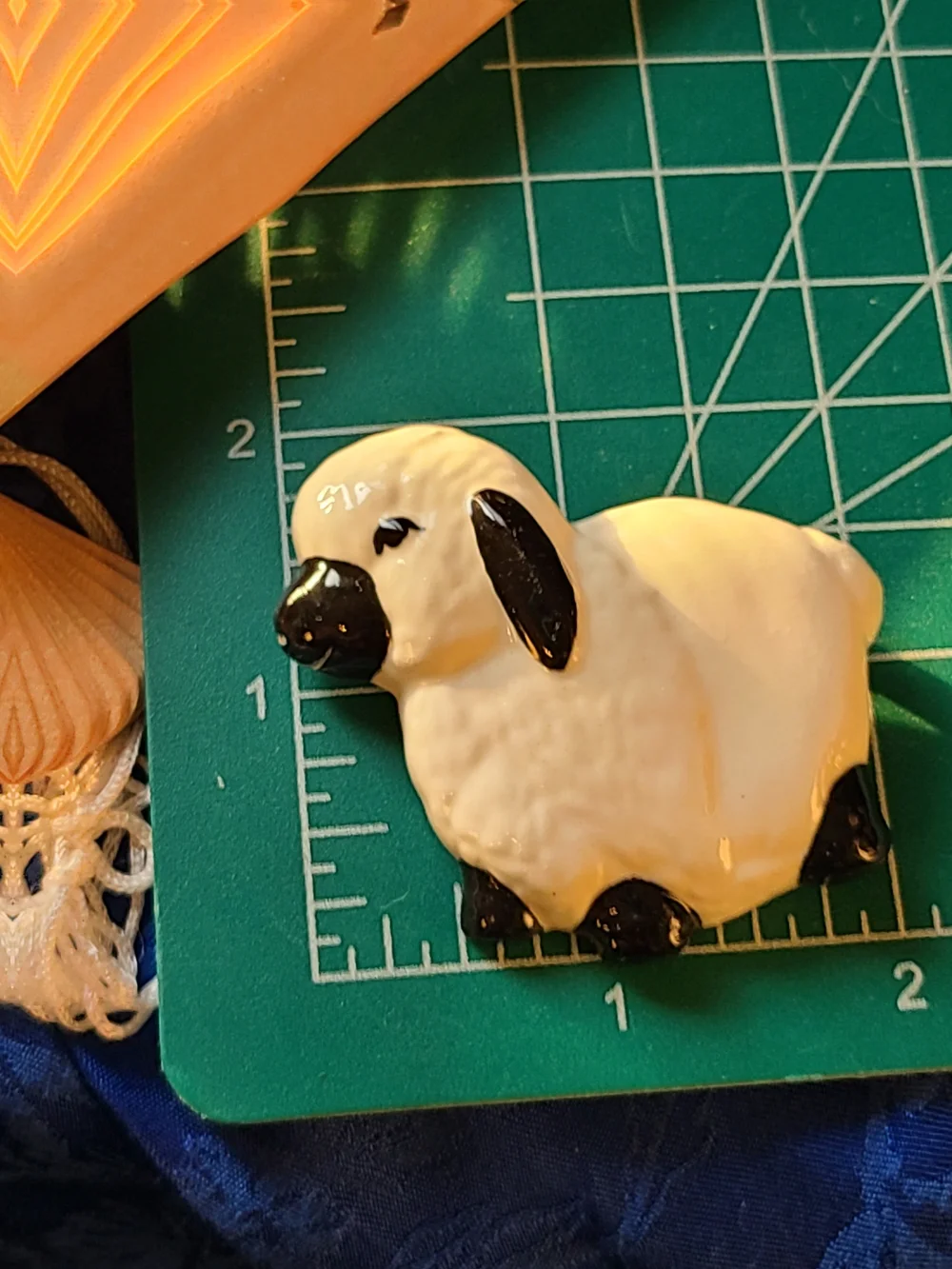 Hand Crafted Cream and Black Sheep Lapel Pin